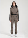 Women's Gsou Snow Classic Faux-Fur Trim Dawn One Piece Jumpsuit Snowsuits
