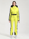 Women's Gsou Snow Classic Faux-Fur Trim Dawn One Piece Jumpsuit Snowsuits