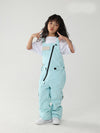 Kid's Air Pose Oblique Zipper Cargo Snow Bibs Pants