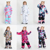 Boy & Girls Unisex Waterproof Colorful Winter Cuty Ski Suit One Piece Snowsuits
