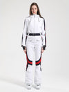 Women's Gsou Snow Retro Belted Stripe Flare Ski Jumpsuit