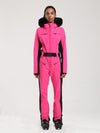 Women's Gsou Snow Classic Faux-Fur Trim Flare Dawn Onesie Ski Suit