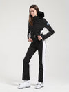 Women's Gsou Snow Classic Faux-Fur Trim Flare Dawn Ski Jumpsuit