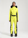 Women's Gsou Snow Classic Faux-Fur Trim Flare Dawn Onesie Ski Suit