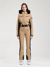 Women's Gsou Snow Classic Faux-Fur Trim Flare Dawn Ski Jumpsuit