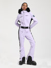 Women's Gsou Snow Classic Faux-Fur Trim Flare Dawn Onesie Ski Suit