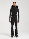 Women's Gsou Snow Classic Faux-Fur Trim Flare Dawn Onesie Ski Suit