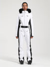 Women's Gsou Snow Classic Faux-Fur Trim Flare Dawn Onesie Ski Suit