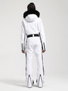 Women's Gsou Snow Classic Faux-Fur Trim Flare Dawn Onesie Ski Suit