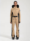 Women's Gsou Snow Classic Faux-Fur Trim Flare Dawn Ski Jumpsuit