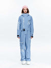 Women's High Experience Checkerboard Sleeve Urban Style One Piece Snowboard Suits