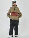 Women's Winter Bomber Baggy Snow Jacket with Swag Cargo Pockets Snowboard Pants