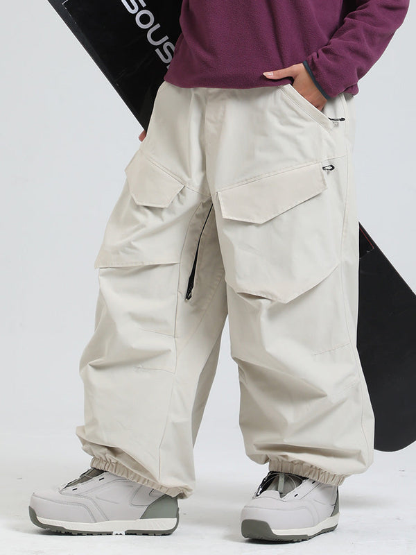 Women's Gsou Snow Urban Slope KneeFlex Cargo Pockets Baggy Snow Pants