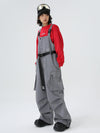 Women's East Skiing Prime Baggy Overall Cargo Snow Bibs Ski Pants