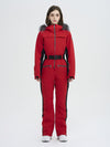 Women's High Experience Mountain Chic Faux-Fur Trim Flare Onesie Ski Jumpsuit