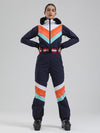 Women's Gsou Snow Retro Stripe Snow Queen Ski Jumpsuit