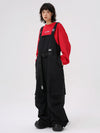 Women's East Skiing Prime Baggy Overall Cargo Snow Bibs Ski Pants