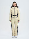 Women's High Experience Mountain Chic Faux-Fur Trim Flare Onesie Ski Jumpsuit