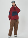 Women's Winter Bomber Baggy Snow Jacket with Swag Cargo Pockets Snowboard Pants