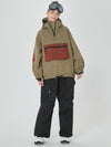 Women's Winter Bomber Baggy Snow Jacket with Swag Cargo Pockets Snowboard Pants