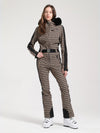 Women's Gsou Snow Classic Faux-Fur Trim Dawn One Piece Jumpsuit Snowsuits