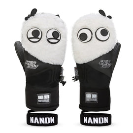 Women's Nandn Snow Mascot Furry Snowboard Gloves Winter Mittens