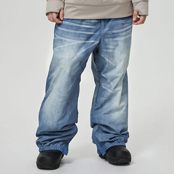 Men's ASHGREEN Snow Pro Waterproof Snowboard Pants Denim Jeans