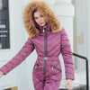 Women's Katze Creek Down Suits One Piece Ski Suit With Detachable Faux Fur Trim