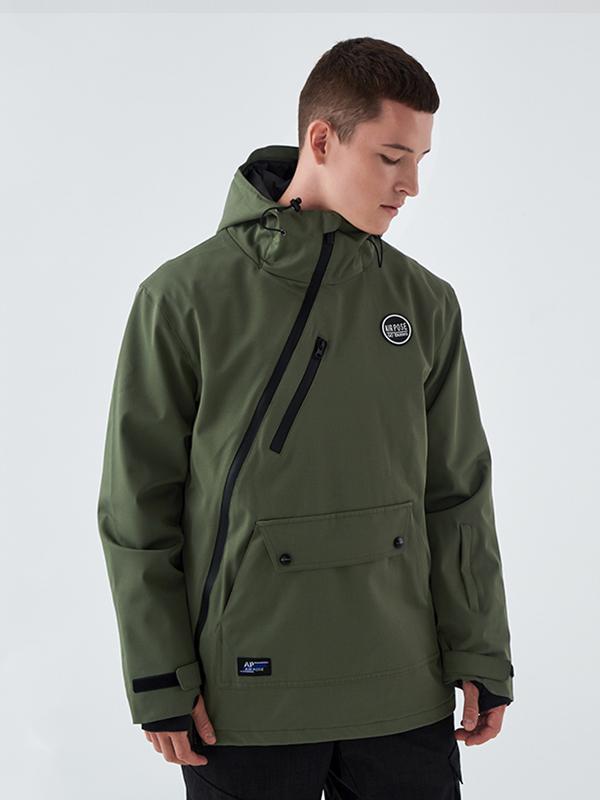 Men's Air Pose Oblique Zipper Insulated Snow Jacket