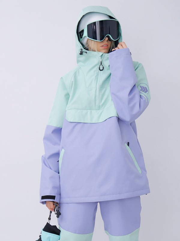 Women's Dawnski Alpine Ranger Pullover Anorak Jacket Colorblock Snow Hoodie