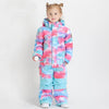 Boy & Girls Unisex Waterproof Colorful Winter Cuty Ski Suit One Piece Snowsuits