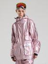 Women's Gsou Snow Neon Holographic Cargo Snowboard Coats