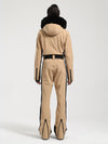 Women's Gsou Snow Classic Faux-Fur Trim Flare Dawn Onesie Ski Suit