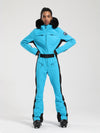 Women's Gsou Snow Classic Faux-Fur Trim Flare Dawn Onesie Ski Suit