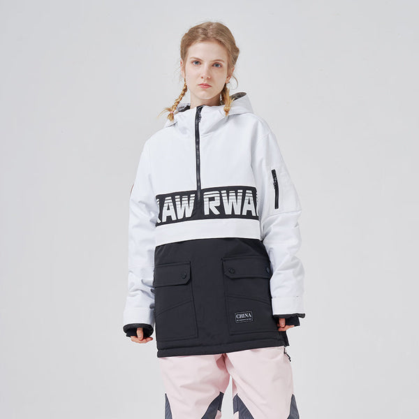 Women's RAWRWAR Powershot Cargo Half Zipper Snow Jacket with Removable Hem