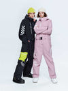 Women's High Experience Checkerboard Sleeve Urban Style One Piece Snowboard Suits