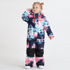 Girls Unisex Waterproof Colorful Winter Cuty Ski Suit One Piece Snowsuits