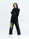 Women's High Experience Checkerboard Sleeve Urban Style One Piece Snowboard Suits