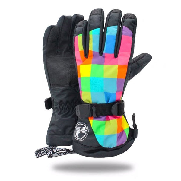 Women's Rainbow Waterproof Ski Gloves - snowverb